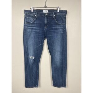 Agolde Isabel Straight Fit‎ Boyfriend Jeans A015B-827 Distressed Dark Wash Sz 29